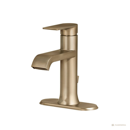 Namimera Single-Hole Single-Handle High-Arc Bathroom Faucet, 1.2 GPM, Matte Black - bg finish