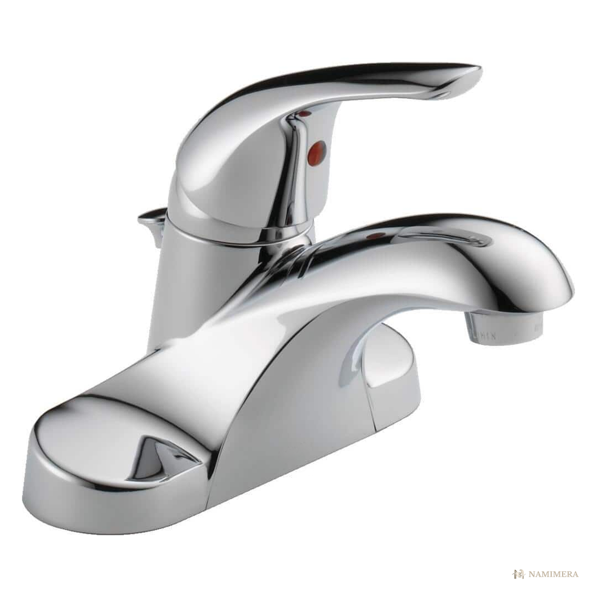 Namimera 4 in. Centerset Single-Handle Bathroom Faucet with Drain, 1.2 GPM, Polished Chrome - front view