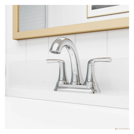 Namimera 4 in. Centerset Double-Handle Transitional Bathroom Faucet, 1.2 GPM, Polished Chrome - alternate view