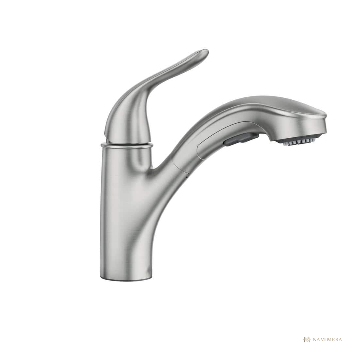 Namimera Single-Handle Pull-Out Kitchen Faucet with Two-Function Sprayer, 1.5 GPM, Stainless - front view