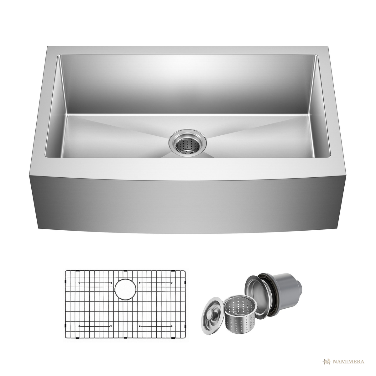 Namimera 33 in. Farmhouse Apron-Front 16-Gauge Stainless Steel Single Bowl Kitchen Sink - alternate view