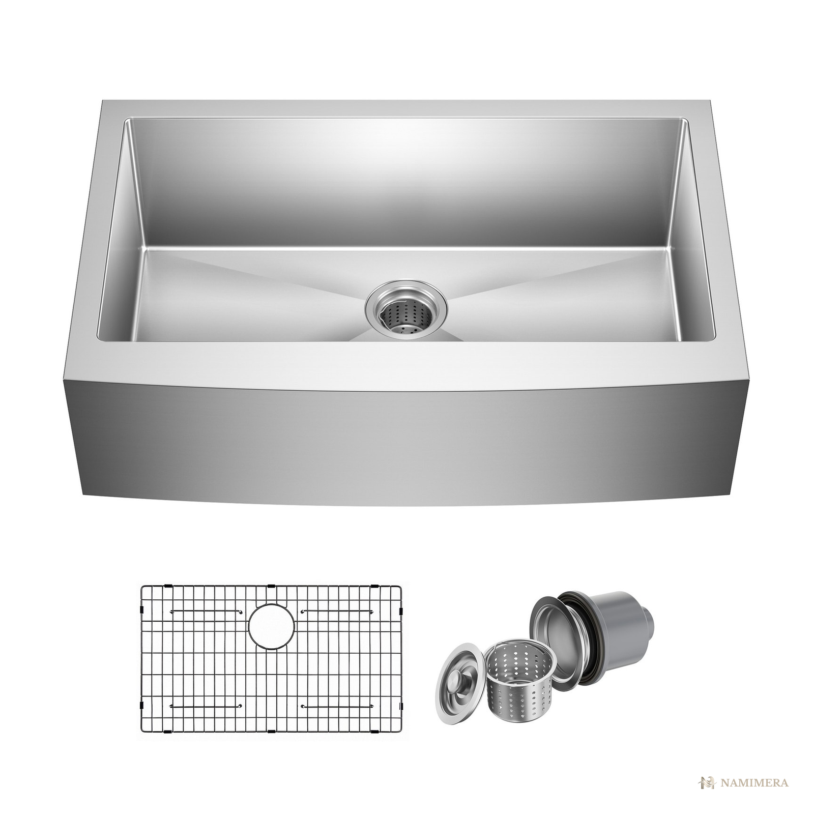 Namimera 33 in. Farmhouse Apron-Front 16-Gauge Stainless Steel Single Bowl Kitchen Sink - alternate view