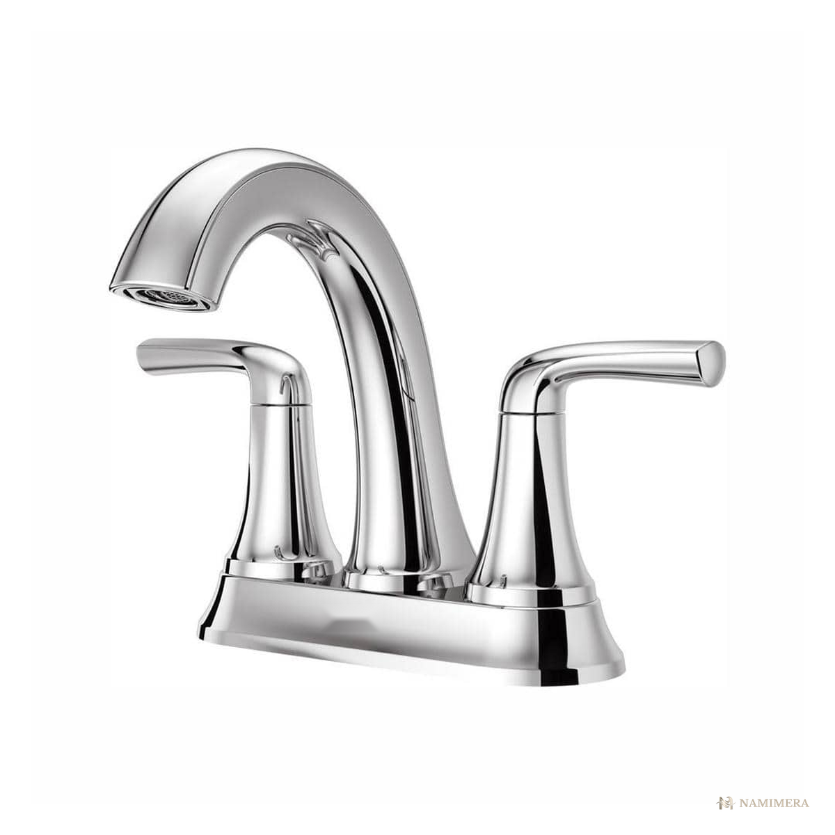 Namimera 4 in. Centerset Double-Handle Transitional Bathroom Faucet, 1.2 GPM, Polished Chrome - front view