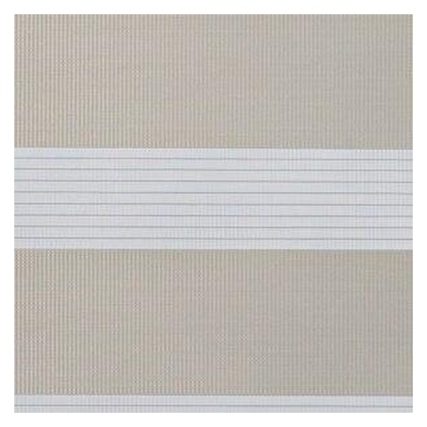 Vanguard Shade Zebra Dual Layer Shade, Cordless, Custom Cut - Veranda Beige colorway swatch