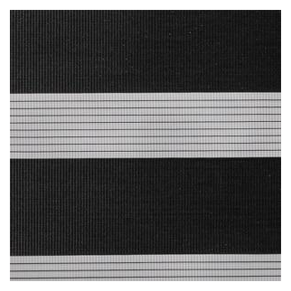 Vanguard Shade Zebra Dual Layer Shade, Cordless, Custom Cut - Veranda Midnight colorway swatch