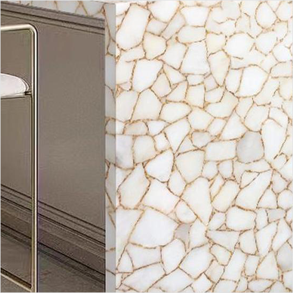 Prezio Stone White Crystal Quartz Gemstone Surface Program - wcg finish swatch