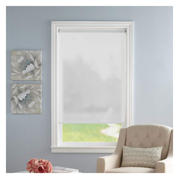 Vanguard Shade Cut to Size Vinyl Roller Shade, Room Darkening, Cordless, Stock Widths - White colorway swatch