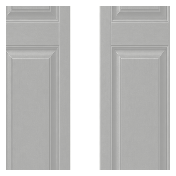 Vanguard Shade Raised Panel Vinyl Exterior Shutter Pair, Stock Heights - White colorway swatch