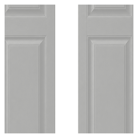 Vanguard Shade Raised Panel Vinyl Exterior Shutter Pair, Stock Heights - White colorway swatch