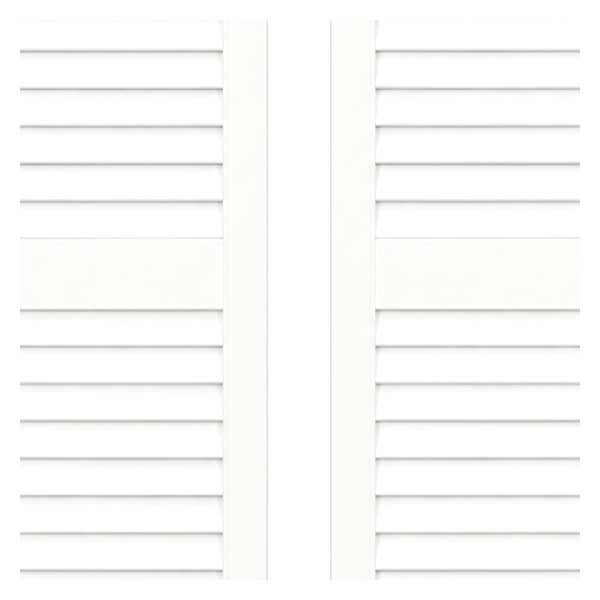 Vanguard Shade Louvered Vinyl Exterior Shutter Pair, Stock Heights - White colorway swatch