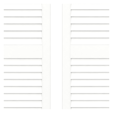 Vanguard Shade Louvered Vinyl Exterior Shutter Pair, Stock Heights - White colorway swatch